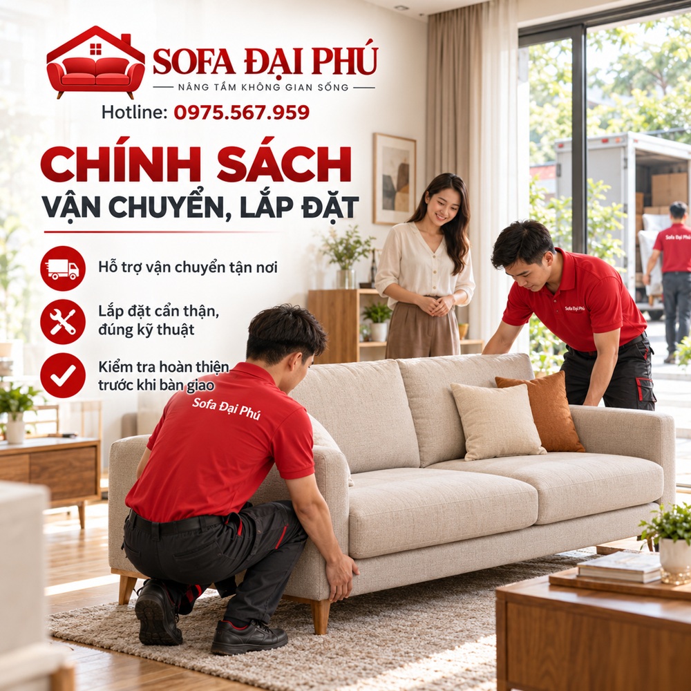 chính sách vận chuyển lắp đặt của sofa Đại Phú