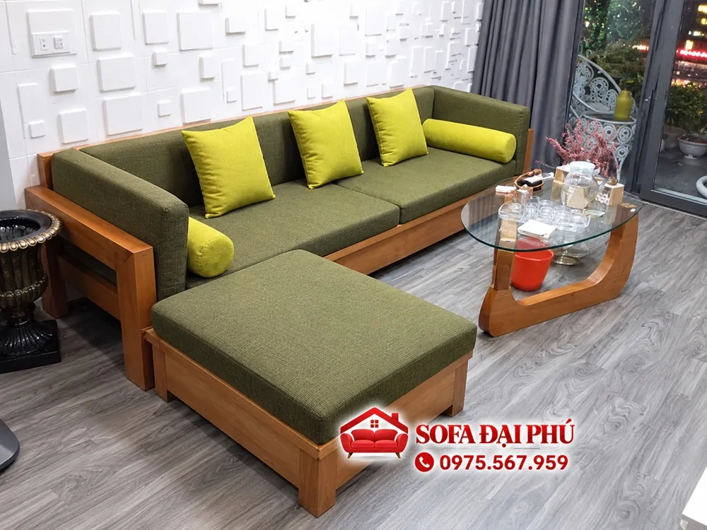 Làm bộ đệm ghế sofa gỗ vải nỉ thô dày 7cm nhà anh Trọng Hà Đông