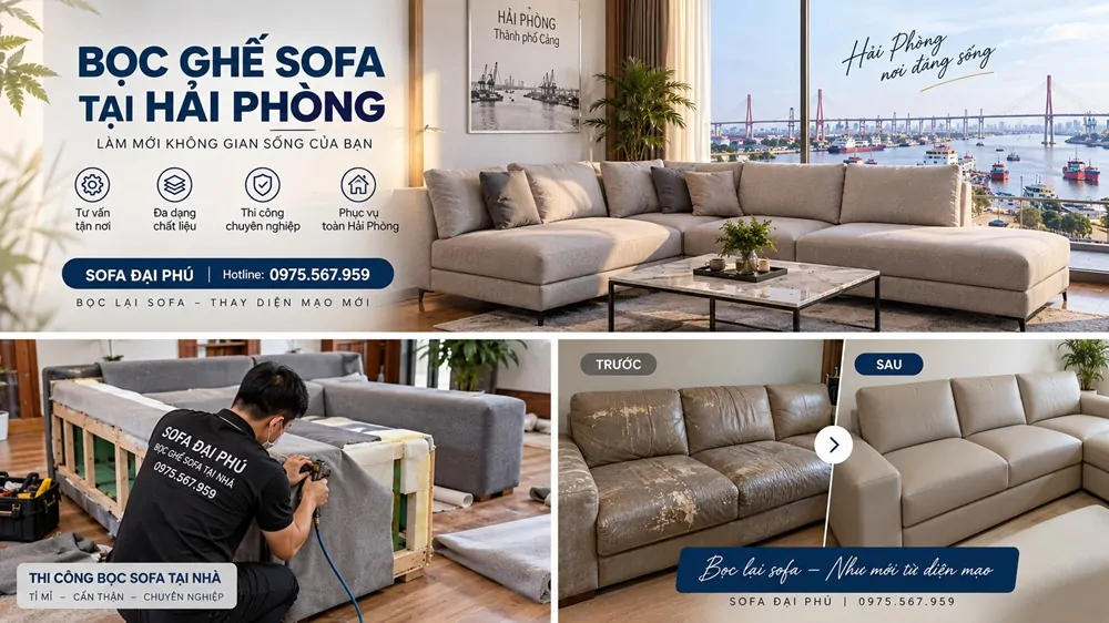 Bọc lại sofa tại Hải Phòng