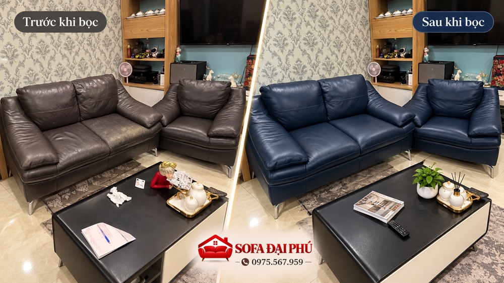 bọc lại sofa cho anh Hùng như mới