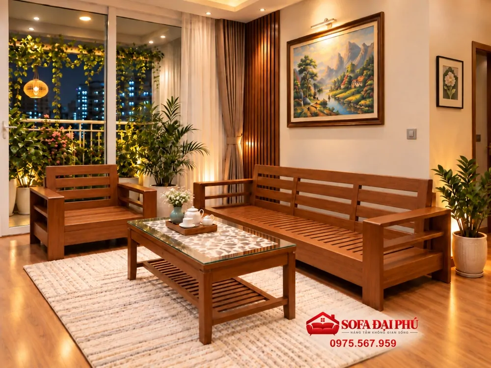 Nệm lót ghế sofa gỗ mút bông ép 5cm giá xưởng Hà Nội