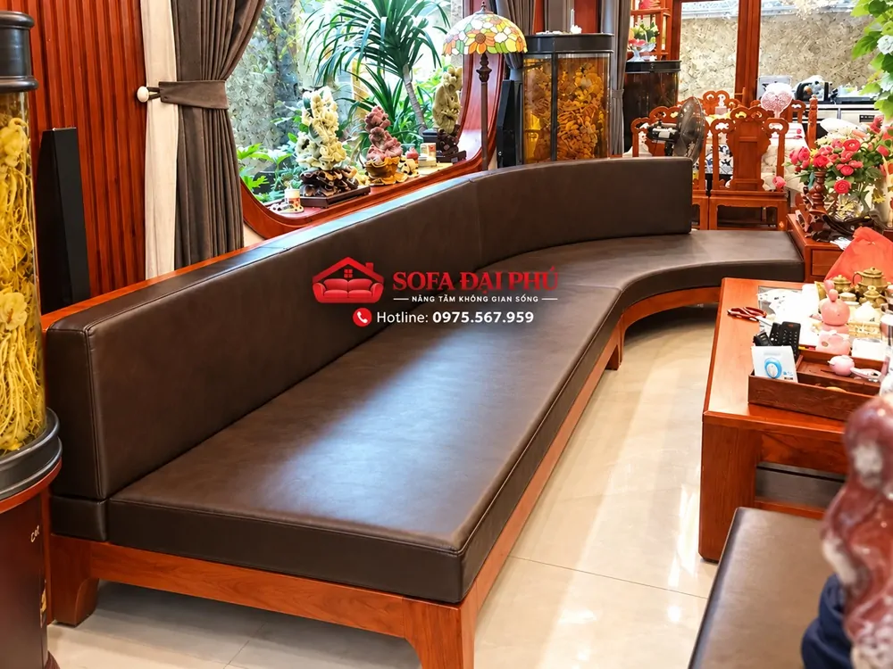 đệm ghế da bò Italia cho sofa gỗ