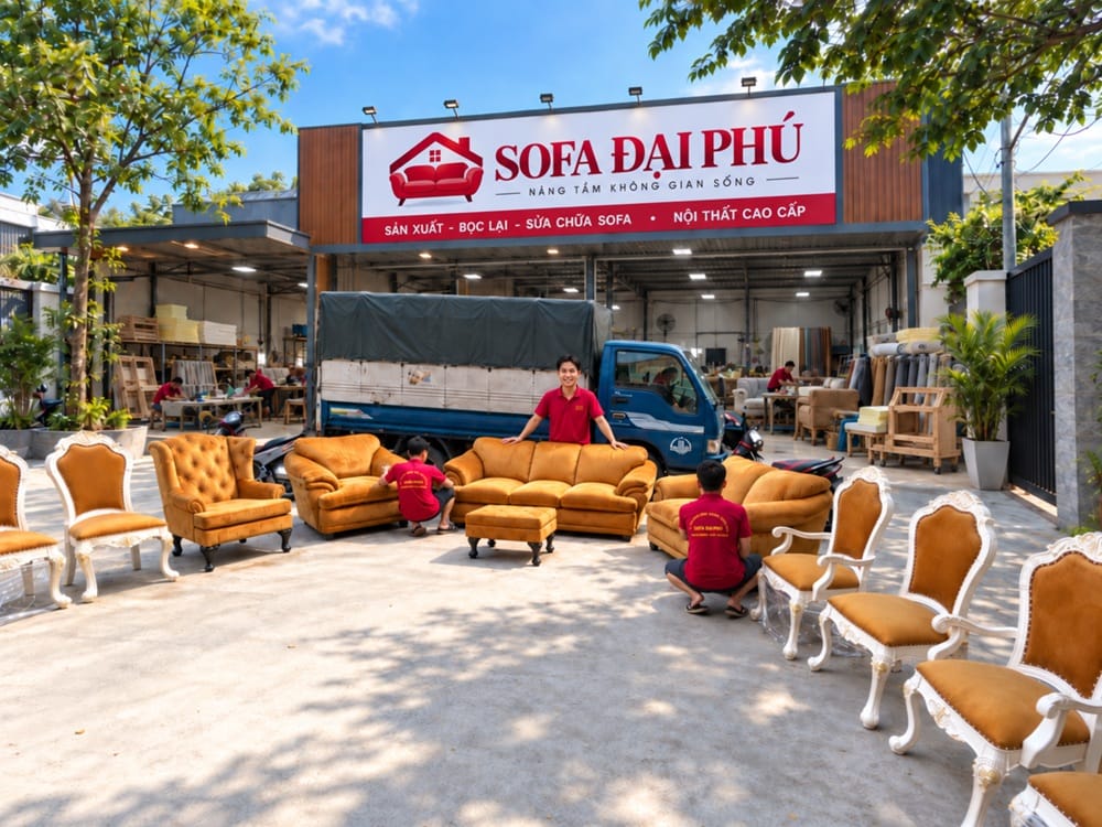 sofa Đại Phú chuyên bọc lại sofa, đóng mới sofa