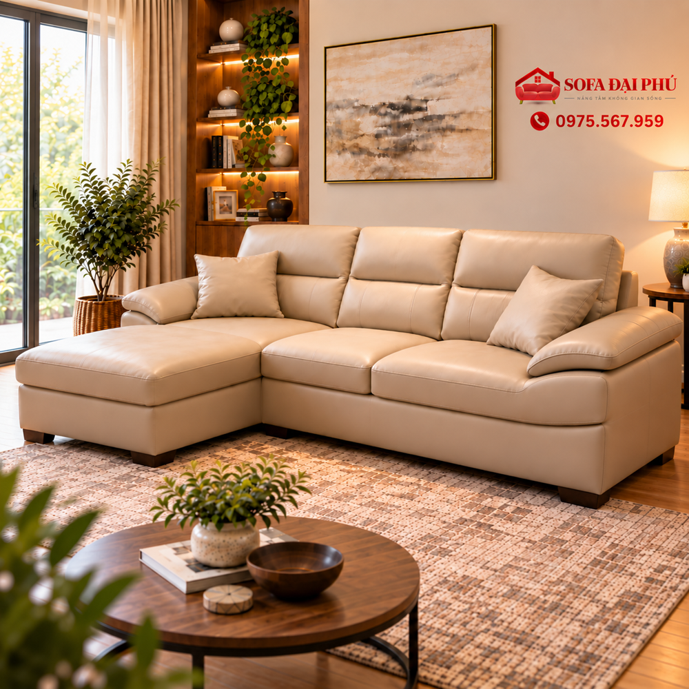 bộ sofa da góc đẹp
