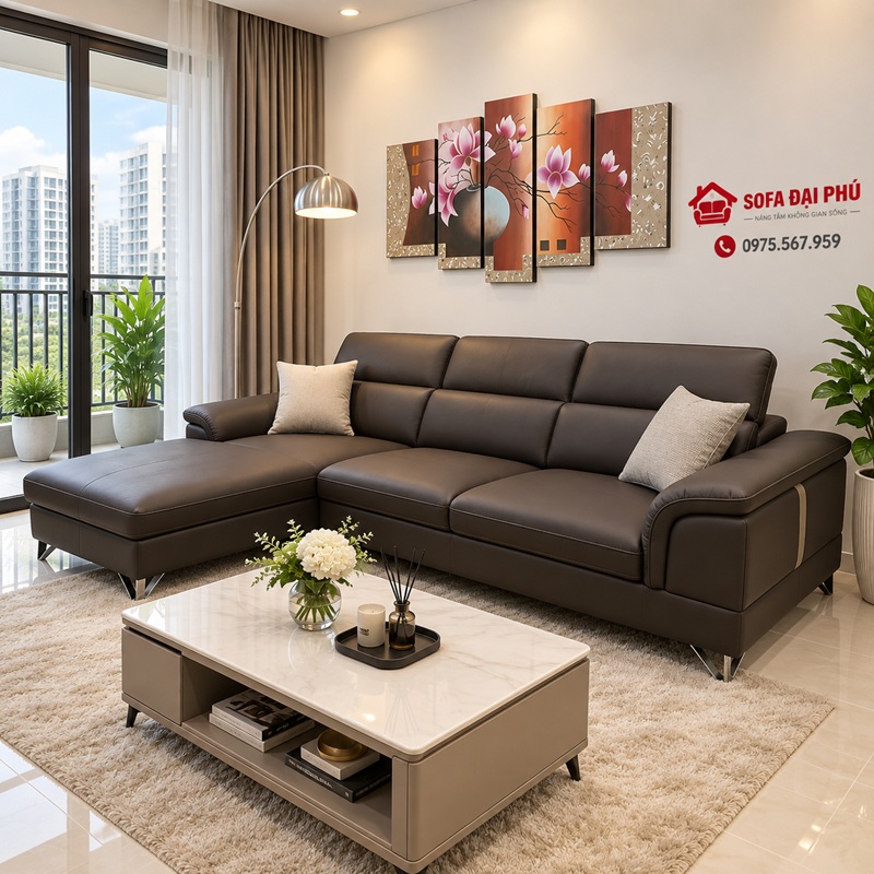 Bộ sofa da góc