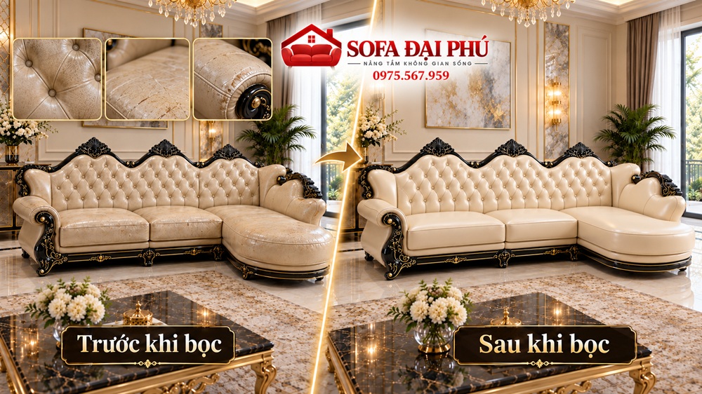 bọc ghế sofa tân cổ điển