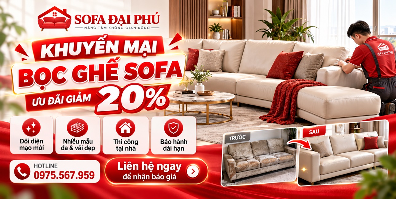 Khuyến mại bọc lại ghế sofa T10