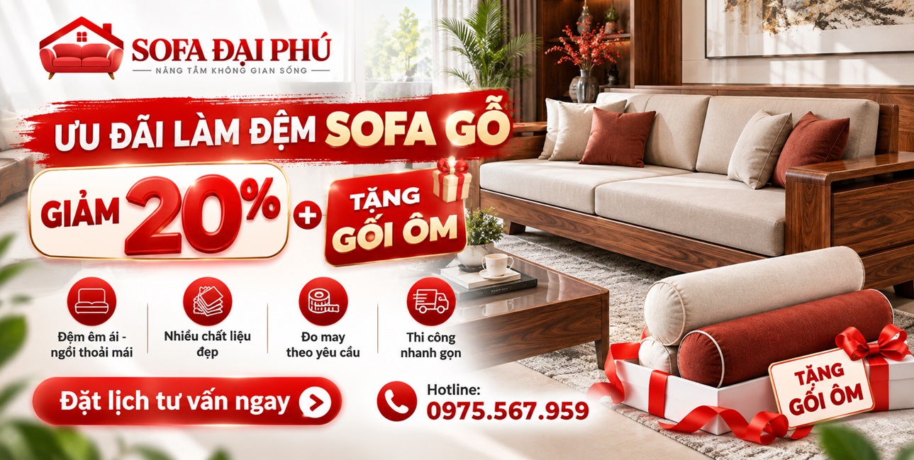 Khuyến mại làm đệm ghế gỗ