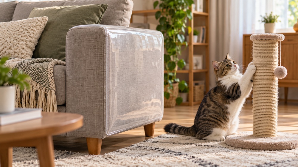 Che khu vực sofa mèo hay cào
