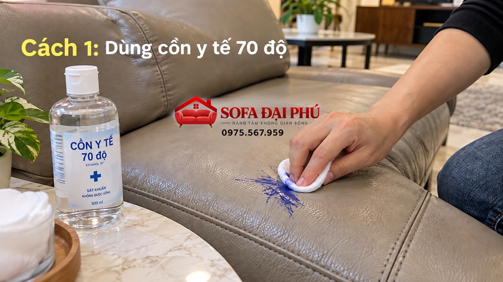 tẩy bút bi bằng sử dụng cồn y tế (Cồn 70 độ)